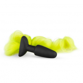 Анальная пробка с хвостом Fetish Collection Butt Plug With Tail, желтый хвостик