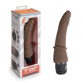 Анальный вибратор PowerCocks 7" Slim Anal Realistic Vibrator, коричневый