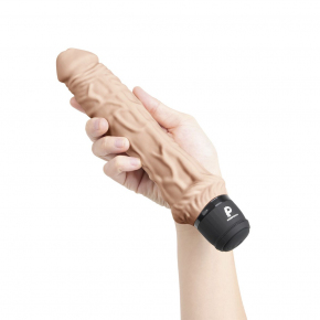 Вибратор-реалистик PowerCocks 8" Girthy Realistic Vibrator, телесный