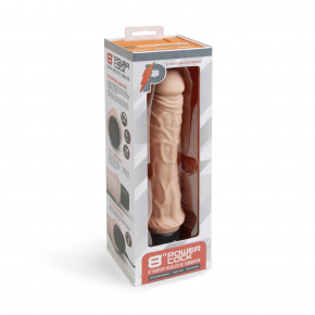 Вибратор-реалистик PowerCocks 8" Girthy Realistic Vibrator, телесный