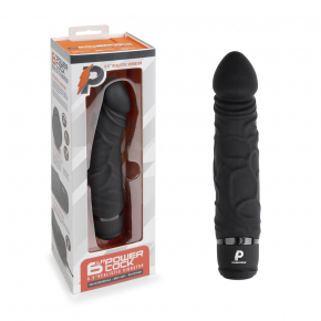 Вибратор-реалистик PowerCocks 6.5" Girthy Realistic Vibrator, черный