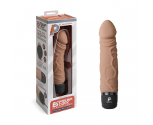 Вибратор-реалистик PowerCocks 6.5" Girthy Realistic Vibrator, кофейный