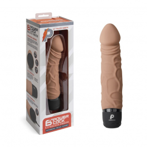 Вибратор-реалистик PowerCocks 6.5" Girthy Realistic Vibrator, кофейный