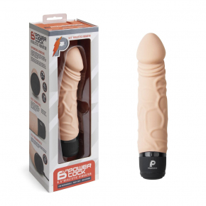 Вибратор-реалистик PowerCocks 6.5" Girthy Realistic Vibrator, телесный