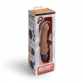 Вибратор-реалистик PowerCocks 6" Realistic Vibrator, кофейный