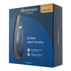 Бесконтактный стимулятор клитора Womanizer Premium 2, синий