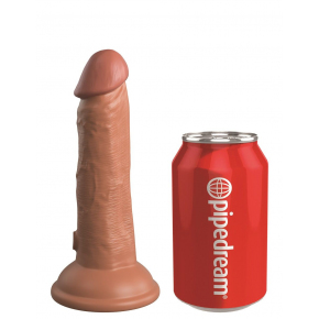 Фаллоимитатор Pipedream King Cock Elite 6" Silicone Dual Density Cock, кофейный