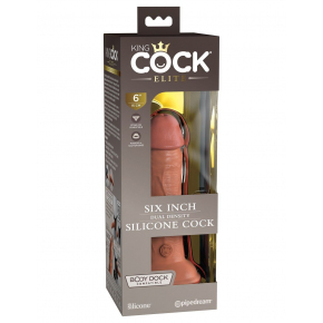 Фаллоимитатор Pipedream King Cock Elite 6" Silicone Dual Density Cock, кофейный