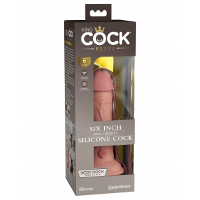 Фаллоимитатор Pipedream King Cock Elite 6" Silicone Dual Density Cock, телесный