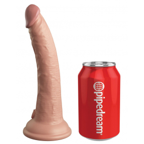 Фаллоимитатор Pipedream King Cock Elite 7" Silicone Dual Density Cock, телесный