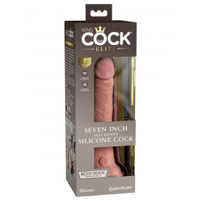 Фаллоимитатор Pipedream King Cock Elite 7" Silicone Dual Density Cock, телесный