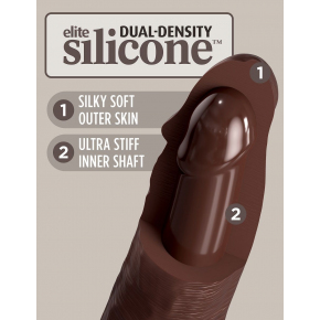 Фаллоимитатор Pipedream King Cock Elite 7" Silicone Dual Density Cock, коричневый