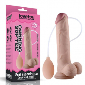 Фаллоимитатор с имитацией эякуляции 9" Soft Ejaculation Cock With Ball