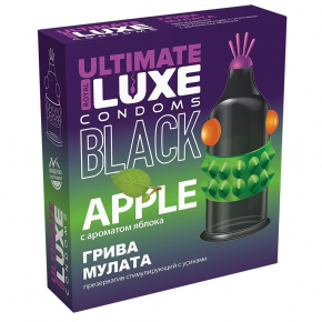 Черный стимулирующий презерватив Luxe Black Ultimate «Грива Мулата», 1 шт.