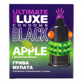 Черный стимулирующий презерватив Luxe Black Ultimate «Грива Мулата», 1 шт.