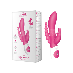 Вибратор-кролик с анальным отростком The Beaded D.P.Rabbit