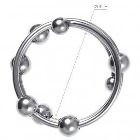 Кольцо под головку пениса с подвижными шариками, ⌀4 см