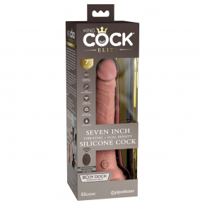 Вибратор-реалистик с пультом ДУ Pipedream King Cock Elite 7" Vibrating Silicone Cock