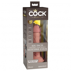 Вибратор-реалистик на присоске Pipedream King Cock Elite 6" Vibrating Silicone Cock