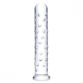 Стеклянный фаллос с массажным рельефом Glas 10" Extra Large Glass Dildo