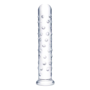 Стеклянный фаллос с массажным рельефом Glas 10" Extra Large Glass Dildo