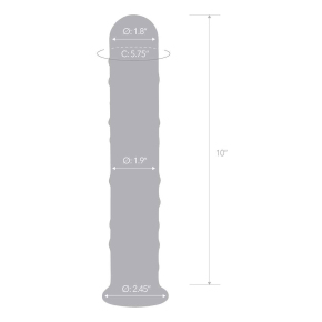 Стеклянный фаллос с массажным рельефом Glas 10" Extra Large Glass Dildo