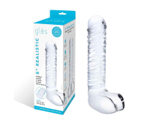 Фаллоимитатор Glas 8" Realistic Ribbed Glass Dildo