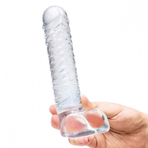 Фаллоимитатор Glas 8" Realistic Ribbed Glass Dildo