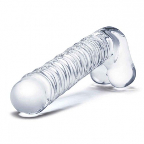 Фаллоимитатор Glas 8" Realistic Ribbed Glass Dildo