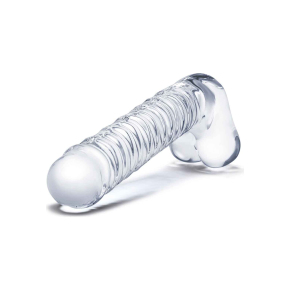 Фаллоимитатор Glas 8" Realistic Ribbed Glass Dildo