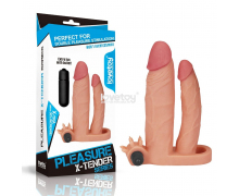 Насадка-удлинитель на пенис с анальным стимулятором и вибропулей