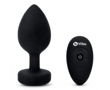 Вибропробка с кристаллом на пульте ДУ b-Vibe Vibrating Jewel Plug XXL