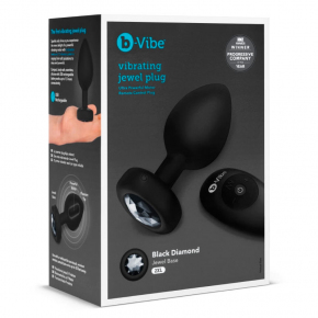 Вибропробка с кристаллом на пульте ДУ b-Vibe Vibrating Jewel Plug XXL