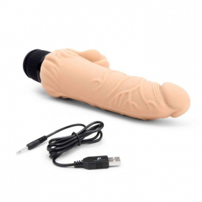 Вибратор-реалистик с клиторальными лепестками 7" Realistic Vibrator, телесный