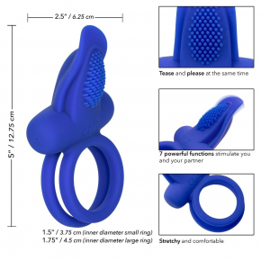 Перезаряжаемое эрекционное виброкольцо Couples Enhancers Silicone Rechargeable Dual Pleaser Enhancer