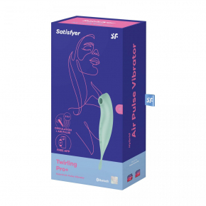 Вибромассажер с вакуумной стимуляцией Satisfyer Twirling Pro+, мятный