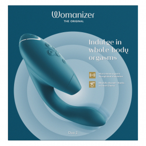 Вагинально-клиторальный стимулятор Womanizer Duo 2, бирюзовый