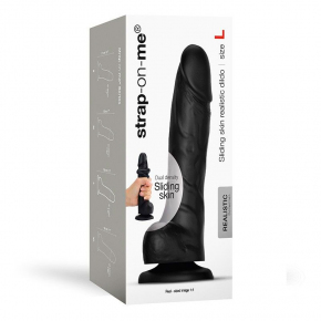 Фаллоимитатор с подвижной кожей Strap-on-me Sliding Skin Realistic Dildo, черный