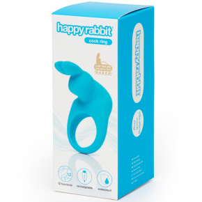 Эрекционное виброкольцо Rechargeable Rabbit Cock Ring, голубое