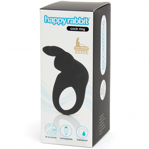 Эрекционное виброкольцо Rechargeable Rabbit Cock Ring, черное