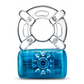 Эрекционное виброкольцо Pleaser Rechargeable C-Ring, синее