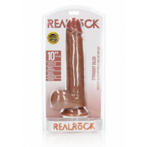 Огромный фаллоимитатор RealRock Straight Realistic Dildo Balls Suction Cup 10