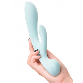 Двусторонний вибратор-кролик Satisfyer Triple Oh, голубой