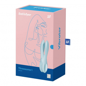 Вибратор с пальчиками  Satisfyer Threesome 1, голубой