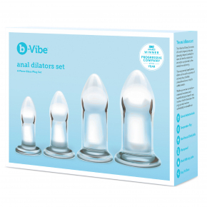 Набор из 4 тренировочных стеклянных расширителей b-Vibe Anal Dilators Set