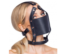 Черный намордник с кляпом-шаром Head Harness With A Gag