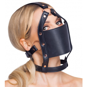 Черный намордник с кляпом-шаром Head Harness With A Gag