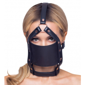 Черный намордник с кляпом-шаром Head Harness With A Gag