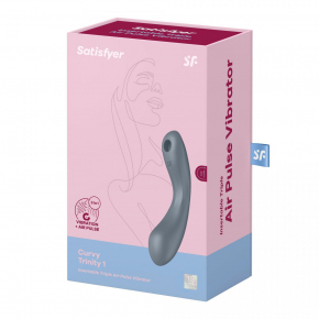 Вибромассажер с вакуумной стимуляцией Satisfyer Curvy Trinity 1, серый