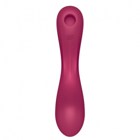 Вибромассажер с вакуумной стимуляцией Satisfyer Curvy Trinity 1, малиновый